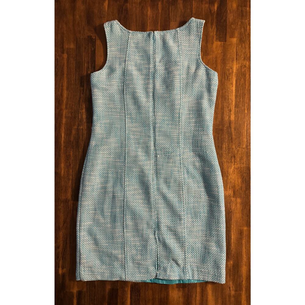 Talbots Women’s 16 Shift Dress Tweed Sleeveless Sheath Knee Length Split Neck - Picture 2 of 10